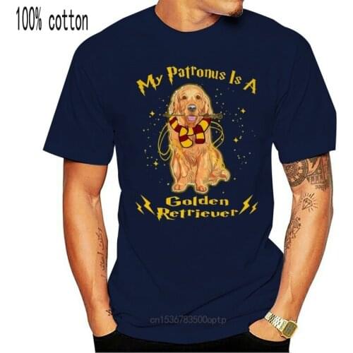 New Brand My Patronus Is A Golden Retriever T-SHIRT Men Short Sleeve T-Shirt