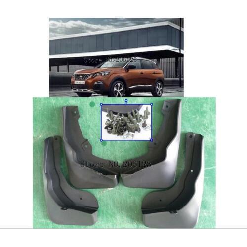 Set Molded Car Mud Flaps For Peugeot 3008 2 SUV 2017 2018 2019 Mudflaps Splash Guards Mud Flap Mudguards Fender Front Rear