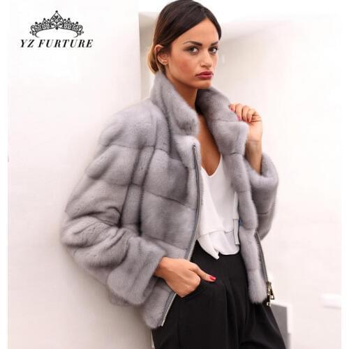 2020 Luxurious Imported Sapphire Mink Fur Coats & Jackets Fashion Real Fur Zipper Suit Lapel Slim Outer Garments Collar MKW-237