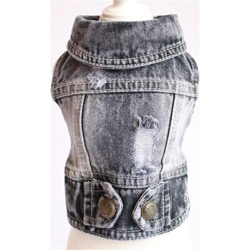 New Spring Summer Autumn Xs Dog Clothes For Small Dogs Boy Girls Teddy Black Hole Jean Jacket Vest Puppy Outfit Pet Clothing