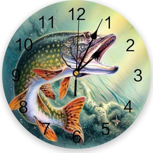 Marine Life Underwater Fish Roar Wall Clock For Home Decoration Living Room Quartz Needle Hanging Watch Modern Kitchen Clock