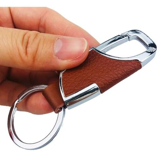 PU+ Metal Car KeyChain KeyRing Holder Buckle Ornament Accessories For Hyundai ix35 iX45 iX25 i20 i30 Sonata Verna Solaris