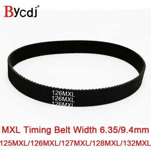 MXL Timing belt B156 B158 B159 B160B165 Teeth Width 6.4/9.4mm 2.032mm Pitch Synchronous belt 125MXL 126MXL 127MXL 128MXL132MXL