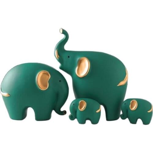 Elephant Statue Ornament Figurine Ornaments Resin Crafts For Fortune Wealth Home Office Decor Lucky Gifts