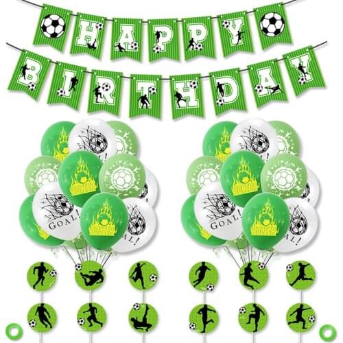 1 Set Football Balloons Football Fans Birthday Party Banner Cake Topper Balloons Soccer Party Decorations Kids Toys