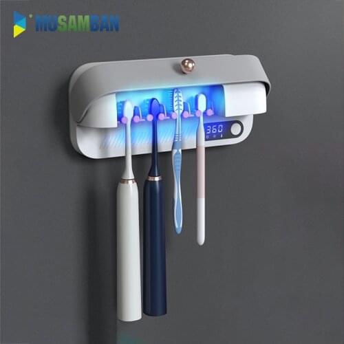MUSAMBAN Intelligent UV Toothbrush Holder Sterilizer Automatic Toothpaste Squeezer Dispenser Household Bathroom Accessories Set