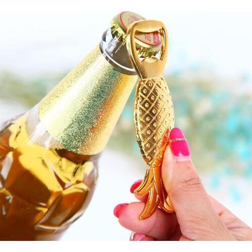 WOFU Direct Shipping 5pcs/lot Golden Pineapple Flamingo Shape Wine Beer Bottle Opener Creative Key Ring Wedding Favor Bar tools