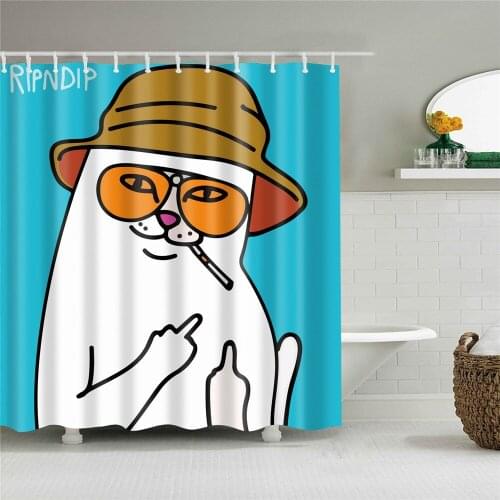 Cartoon Animal Printed Shower Curtain For Bathroom Waterproof Fabric Bathroom Curtain With Hooks Cortinas De Bano