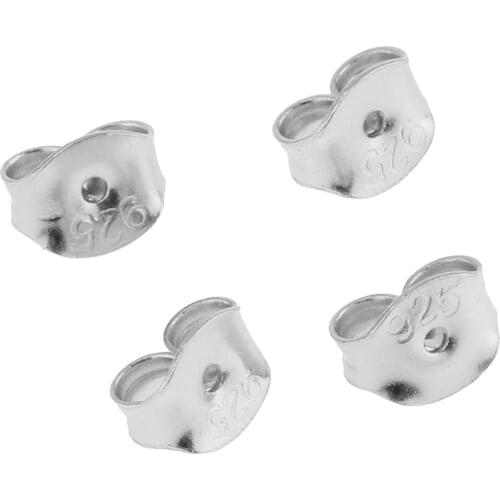 32pcs White Silver 925 Sterling Silver Earring Back Stoppers Safety Clasps DIY