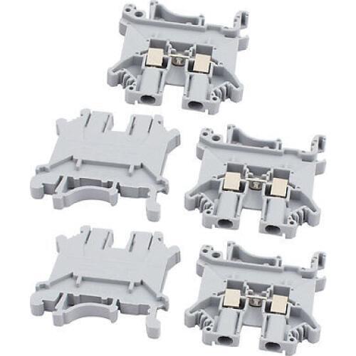 10Pcs UK-3N DIN Rail Mount Guide Terminal Block 800V 32A 2.5mm2 Cable Gray