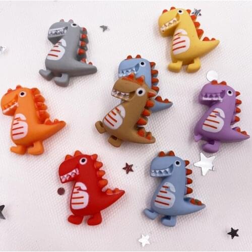 12PCS Hand Painted Mix Resin Kawaii 3D Colorful Little Dinosaur Flatback Stone Scrapbook DIY Decor Home Figurine Crafts SF869