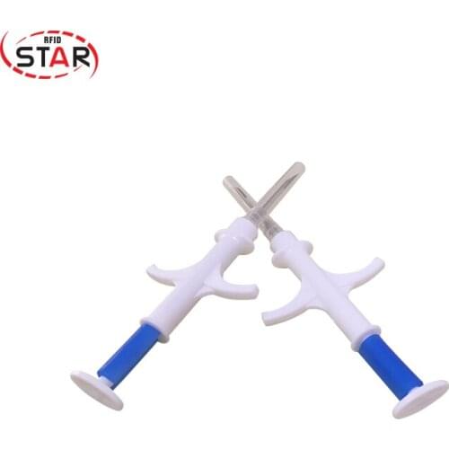 2.12*12mm 1.4*8mm 1.25*7mm implant RFID microchips 134.2KHz Bioglass Fdx-b NFC Fish cat dog Animal pet ID Microchip With Syringe