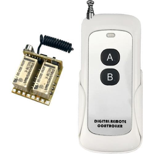 2CH Relay Wireless Remote Control Switch 433mhz RF Mini Small 3.7v 5v 6v 9v 12v Momentary Controller Module trigger reset button