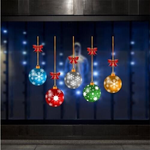 2021 Christmas theme wall stickers supermarket window glass decoration wall decal Christmas decorations