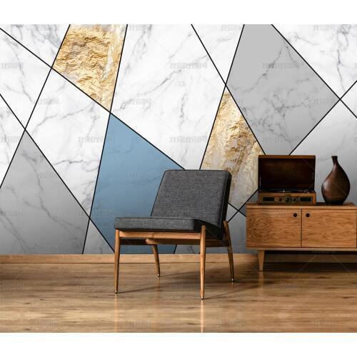 Bacal papel de pared Custom wallpaper fashion 3d photo mural обои stereo geometric abstract Gold triangles background wallpaper