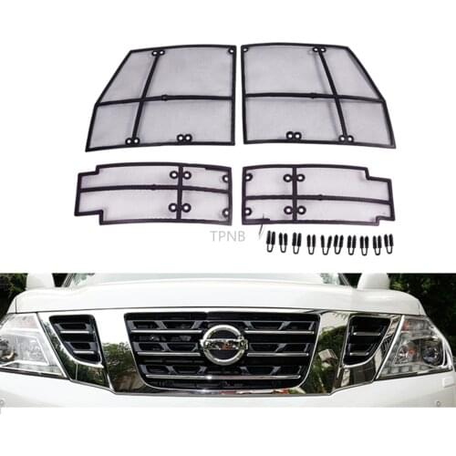 4PCS/set Car Front Grille Insect Net for Nissan Patrol Armada Y62 2012 2013 2014 2015 2016 2017 2018 Year Accessories