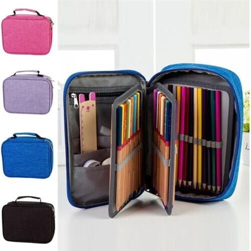 72 Slots Detachable Oxford Canvas School Pencils Case Large Capacity Watercolor Colored Pencil Pen Storage Sketch Drawing Tools