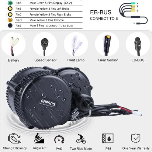 BAFANG BBS02B 48V 750W Mid Drive Motor With 17.5Ah Battery Electric Bike Conversion Kit Mid Motor for Mountain Ebike Road Bike