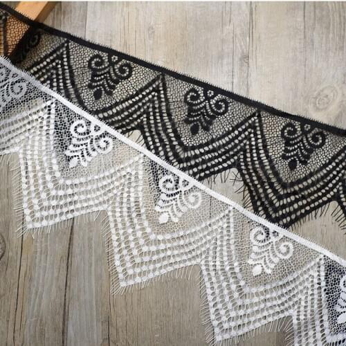 12yards width 12cm Black white non-elastic eyelash must be decorated with lace trim fabric ribbon lace with the accessory diy
