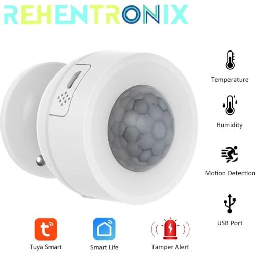 New Tuya WiFi Human Body Sensor Wireless PIR Motion Sensor Battery Built-in Smart Life App Detect temperature and humidity