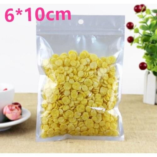 DHL Small 6*10cm White / Clear Self Seal Zipper Plastic Packing Bag, Ziplock Zip Lock Bag Storage Package W/ Hang Hole