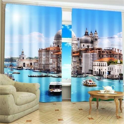 Customized Scenery Luxury 3D Blackout Window Curtain Drapes For Living room Bed room Hotel Wall Tapestry Cortinas