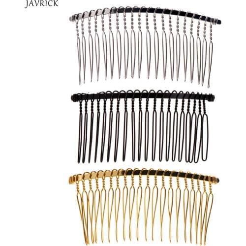 JAVRICK DIY Blank Metal Hair Clips Wedding Veil Side Comb 20 Teeth Bridal Hair Accessories