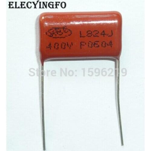50pcs CBB capacitor 824 400V 824J 0.82uF 820nF P20 CBB21 Metallized Polypropylene Film Capacitor