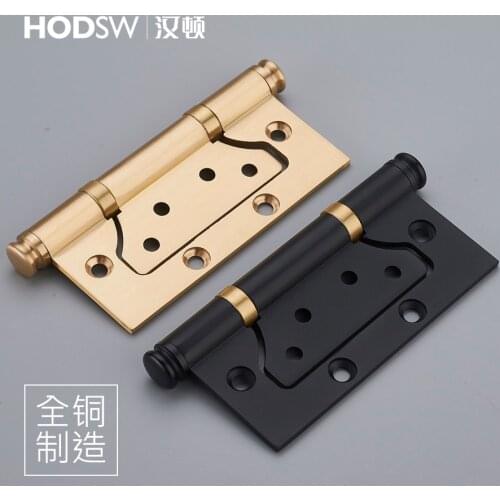 1PCS 4"/3mm Brass Thick Silent Bearing Hinges Damping Hidden Spring Door Hinges Door Closing Buffer for Solid Wood Door