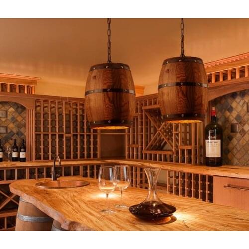 Solid Wooden country style retro theme restaurant bar barrel barrel chandelier chandelier LOFT creative wood lamp MZ28