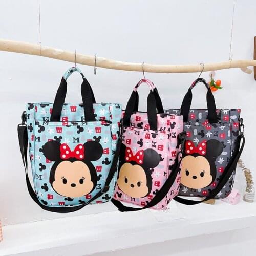 New Korean TSUM Girls Messenger Plush Backpack Student Cartoon Handbag Boy Girl Cute Mickey Minnie Mouse Travel Bags 7-12Y