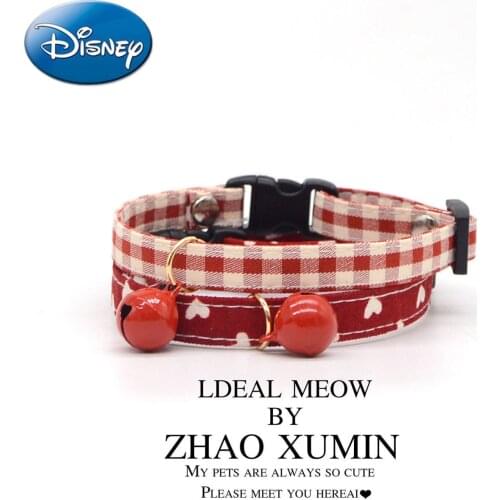 Cat Collar Cute Cartoon Lettering Anti-lost Card Light Red New Year Cloth Small Dog Milk Dog Bell Bib Dog Tag Dog Leash