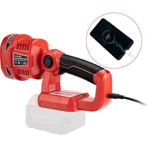 Pistol/Portable 12W LED Lamp Flashlight For Milwaukee(NO Battery NO Charger)18V Li-Ion Battery M18 Outdoor Tools Work Lamp Light