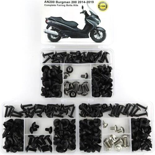 Fit For Suzuki AN200 Burgman 200 2014 2015 2016 2017 2018 2019 Motorcycle Full Fairing Bolts Kit Fairing Clips Nuts Screws