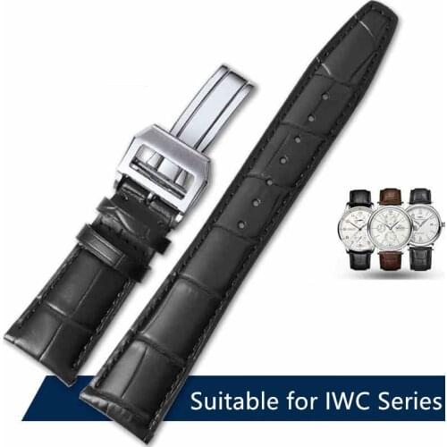 2020 Genuine Leather Watch Band Substitute for IWC Pilot Portugal Mark 16,Surfano Luxury Bracelet Strap Replacement Accessories