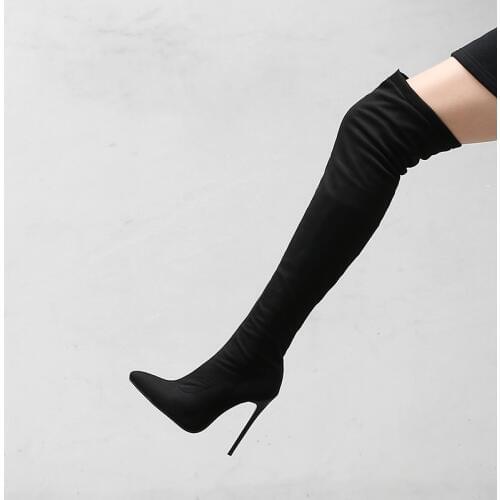 12cm high-heeled over-the-knee boots large size boots 40-43 44 4546 47 48 extra large long women boots