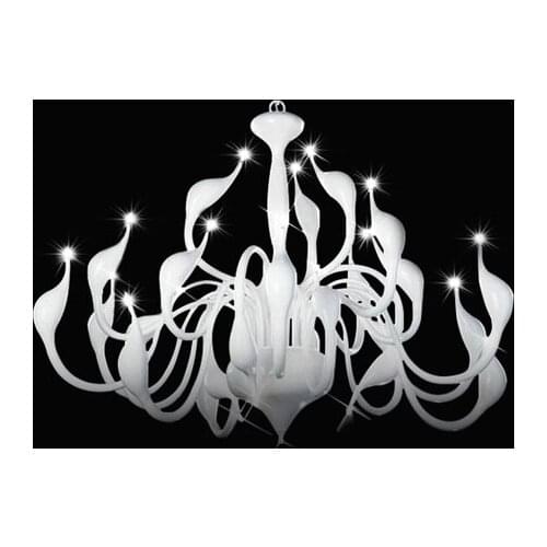 LED Swan Creative Design Chandelier, 12 Light, Golden Metal White black Red Chrome free shipping Chandelier 110-220V