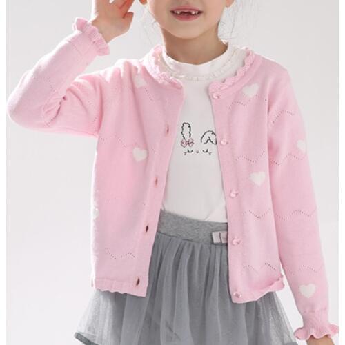 Toddler Sweater Fashion Love Print Baby Girl Clothes Korean Style Girls Sweaters Knit Cardigan 3 4 5 6 7 8 Years Kids Cardigan