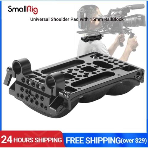 SmallRig Universal Quick Release Shoulder Pad With 15mm LWS Dual Rod Clamp for DSLR Camera DIY Shoulder Support Rig Kit -2077