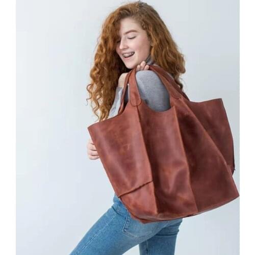 Korea Soft Leather Shoulder Bags for Women Big Handbag Casual Retro Female Shopping Bag Large Capacity Mommy Shopper Travel Tote