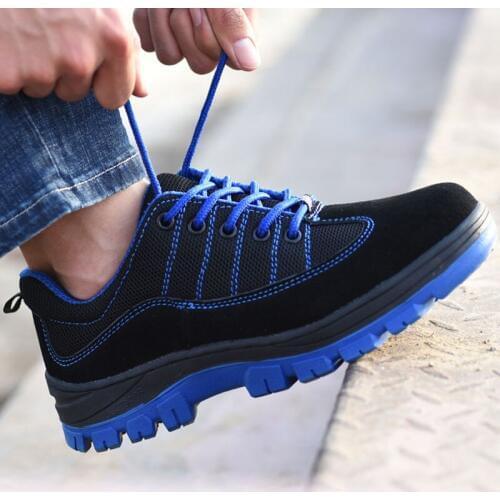 Safety Shoes Cap Steel Toe Safety Shoe Boots For Man Work Shoes Men Breathable Mesh Size 12 Footwear Wear-resistant GXZ523