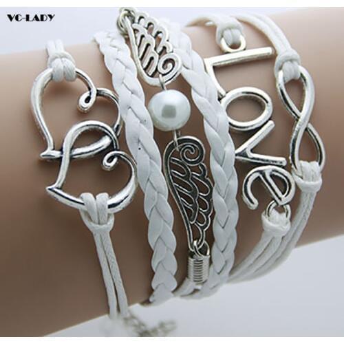 Fashion Charm Vintage 2018 Multilayer Braided Wax Rope Bracelets Gift For Women AB001