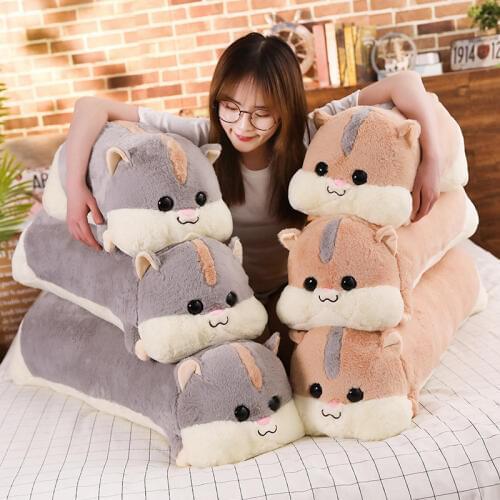 1PC 50/80cm Cute Hamster Plush Toy Stuffed Soft Animal Mouse Pillows Kawaii Birthday Gift for Children Lovely Kids Baby Doll