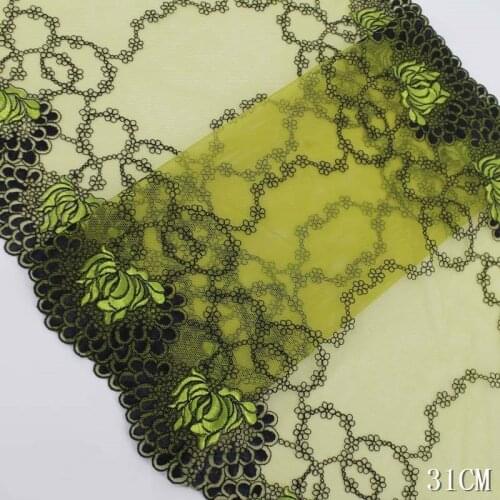 1Yard Soft Floral Green Blue Pink Lace Trim Decoration Crafts Sewing Embroidered Lace Trim For Bra Dress Making Decoration