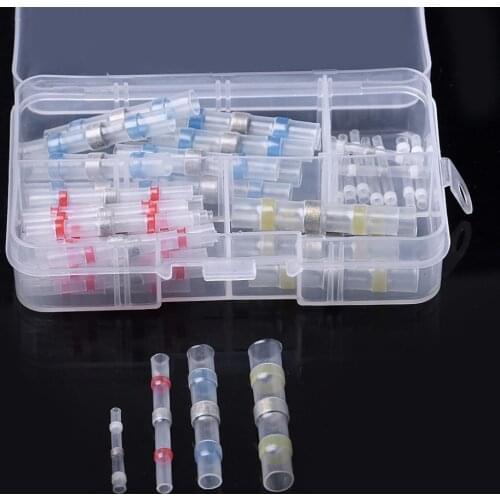 50/100PCS Solder Terminal Waterproof Insulated Seal Heat Shrink Butt Terminals Sleeve Tube Electrical Wire Connector 26-10AWG