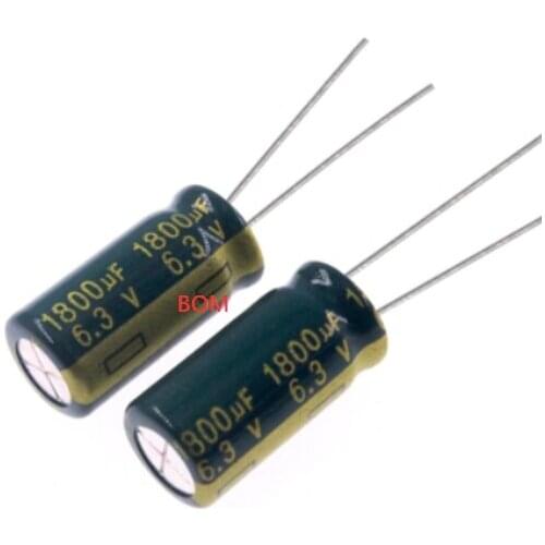 10 pcs Aluminum electrolytic capacitor 1800 uF 6.3 V 8 * 16 mm frekuensi tinggi Radial Electrolytic kapasitor