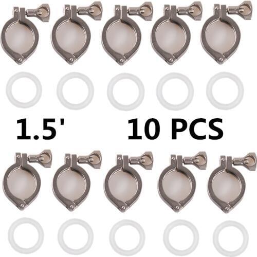 1.5" - 8" 10 PCS Sanitary Stainless Steel Tri Clamp Clamps Clover for Ferrule SS304