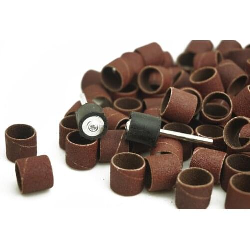 100PCS/Lot 13mm Sanding Bands Sleeves & 2Pcs Mandrels For Dog Nail Art Pedicure free shipping