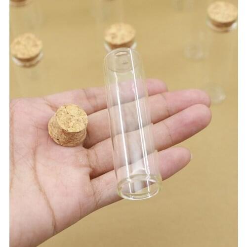 24 pieces 20ml 22*80mm Glass Bottle Stopper Glass Jars Test Tube Mini Container Tiny DIY Small glass Bottles Wedding Gift