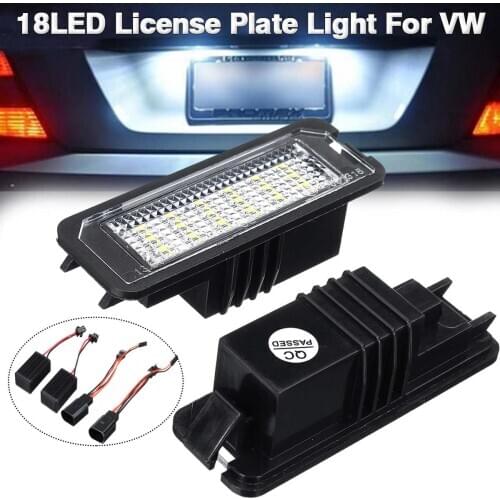 2pcs Universal 12V 18 LED License Plate Number License Plate Tail Light Bulb Golf 4 5 6 7 6R Passat B6 Lupo Scirocco Polo
